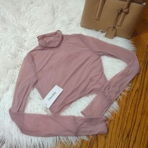 Mauve Pink Mesh Crop Top Size Small